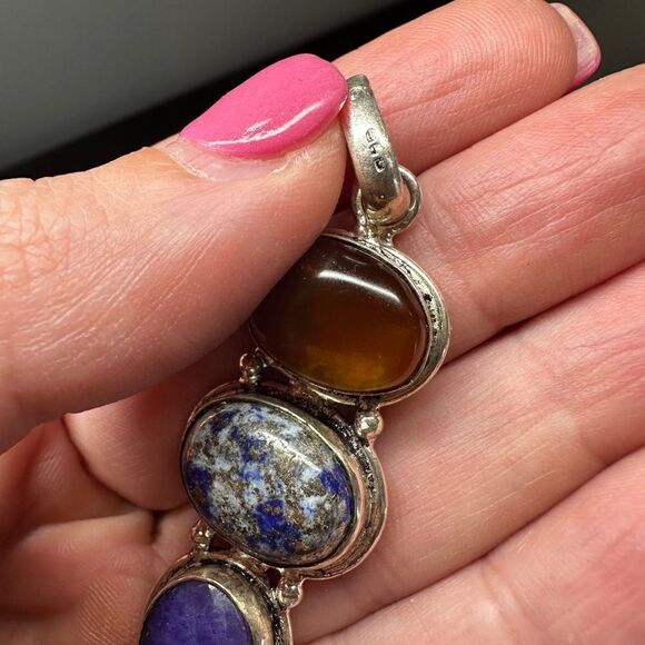 SALE! Sterling silver and three stone pendant! - Picture 3 of 7